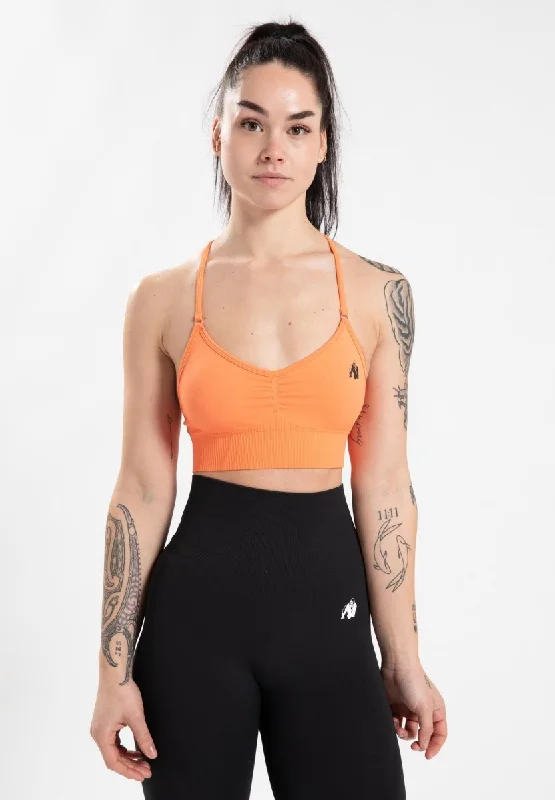 Sports bra for pulse cardio -Gorilla Wear Olivia Seamless Sports Bra - Peach