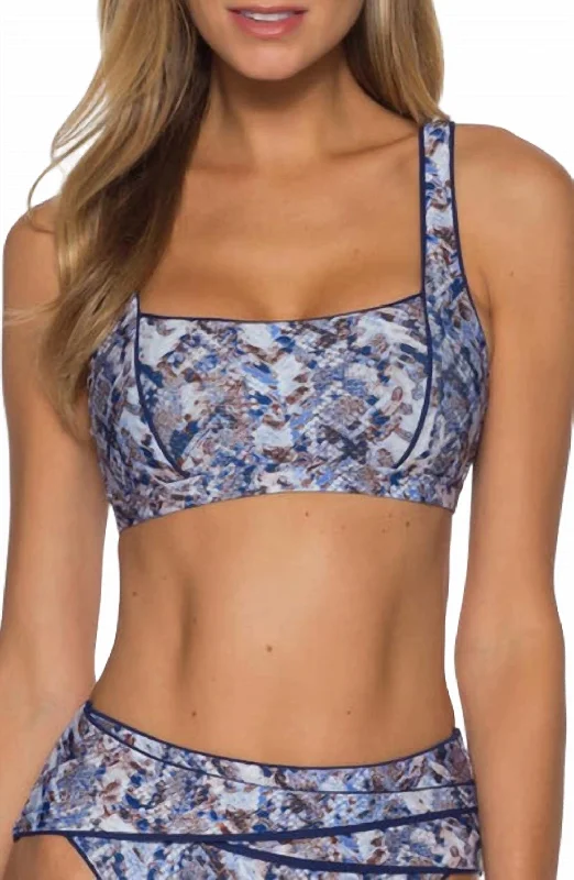 Sports bra with hoop straps -Animal Kingdom Bralette - Plus In Python