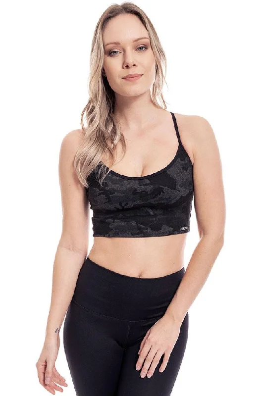 Sports bra for power moves -Shadow Trooper Camo Sports Bra