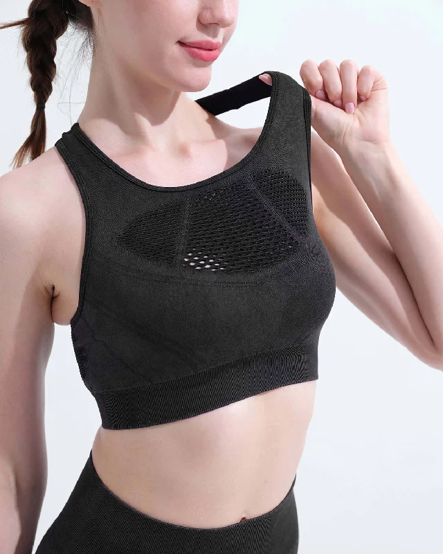 Sports bra with snug band -Thea Sports Bra - Black