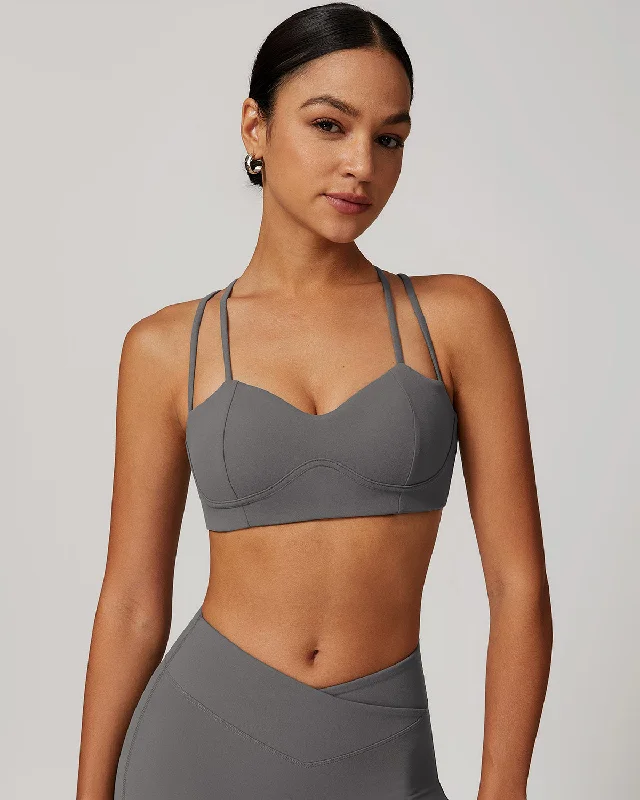 Sports bra with wide fit -Imogen Sports Bra - Grey