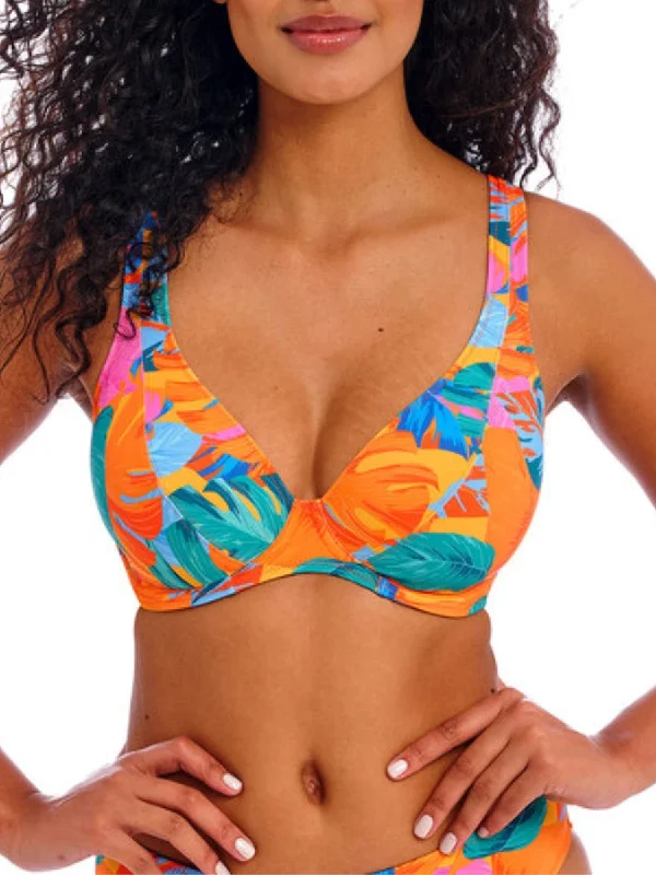 swimwear sports nuts -Aloha Coast High Apex Bikini Top - Zest