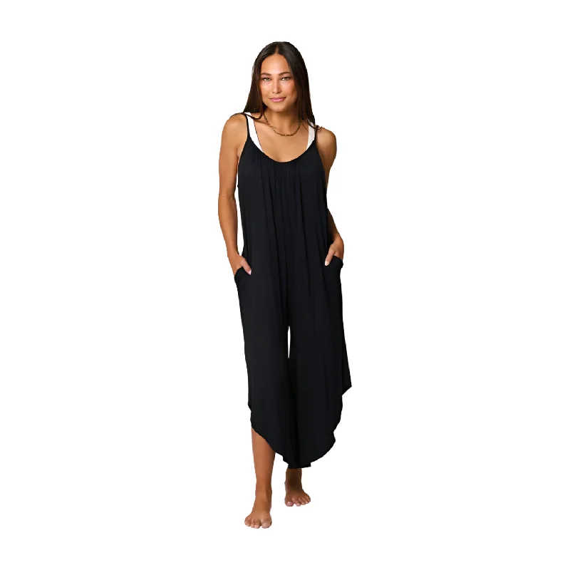 swimwear chill swimmers -J. Valdi Kira Slub Black Flowy Jumper Cover Up