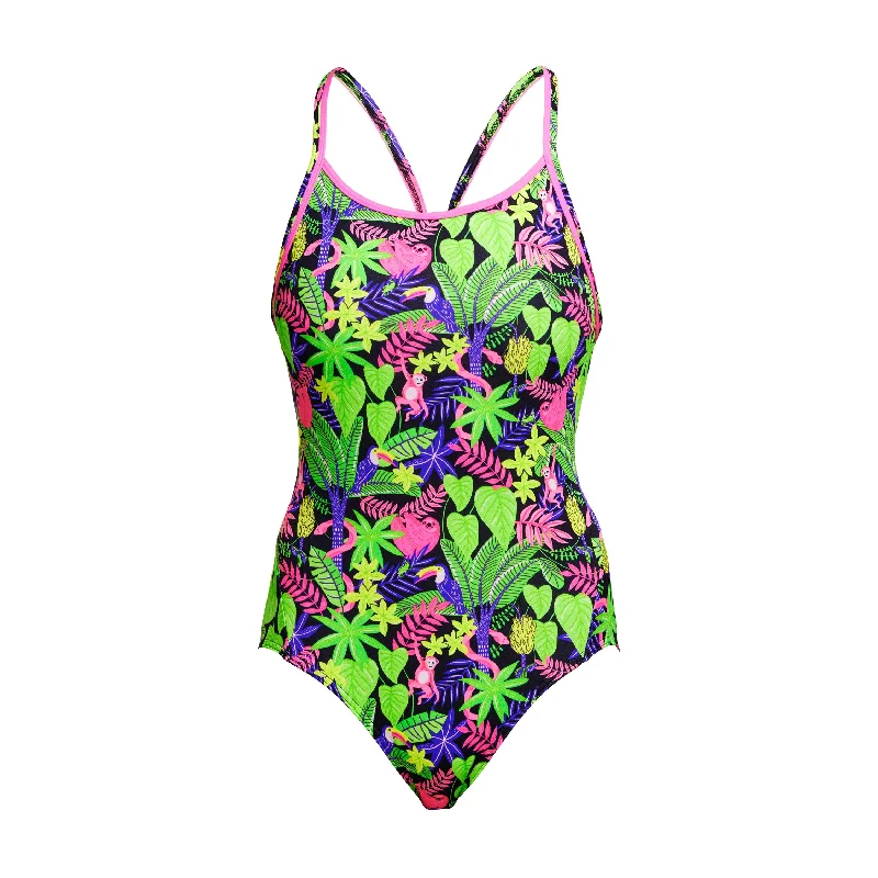 swimwear wet laps -Sloth Slumber | Ladies Diamond Back One Piece