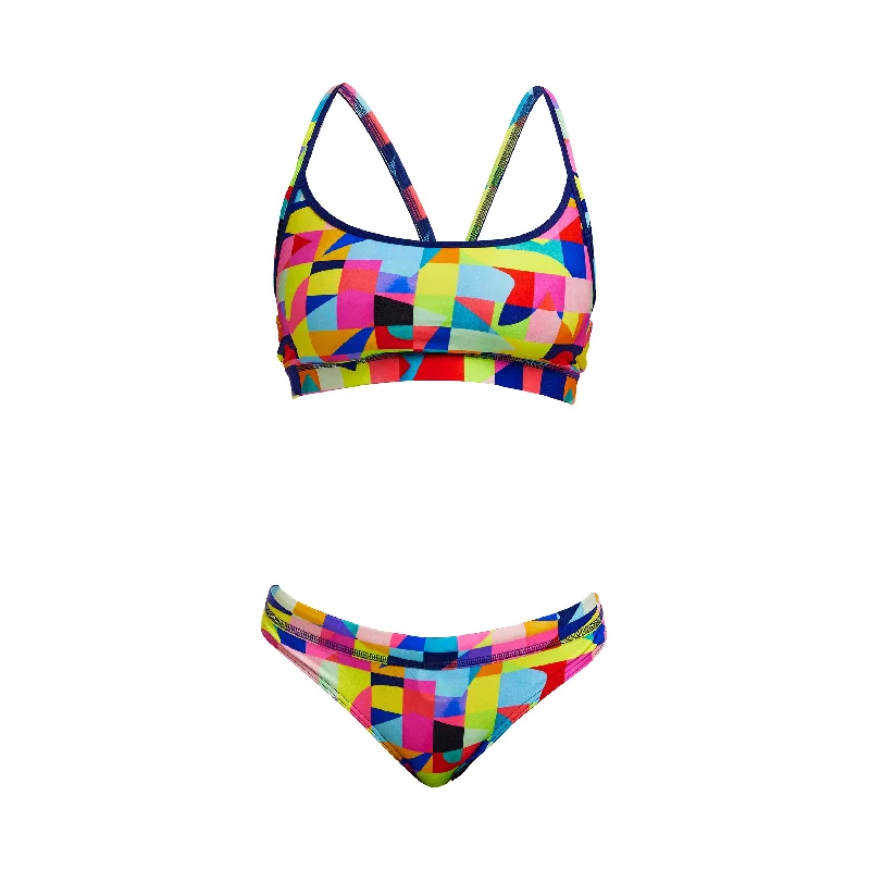 swimwear outdoor swims -Funkita On The Grid Ladies Sports Top and Brief