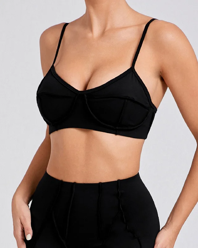 Sports bra for hurling play -Kira Sports Bra - Black