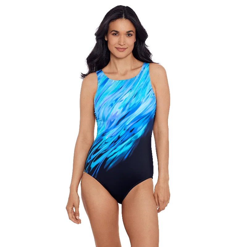 swimwear daily swims -Shapesolver Sport by Penbrooke Out Of Orbitz High Neck One Piece