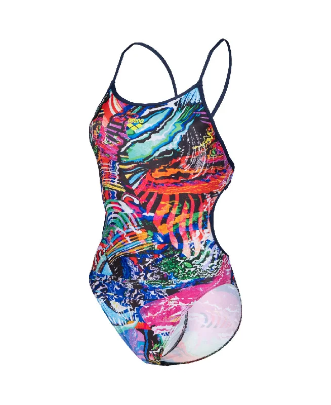 swimwear tight vibes -Arena Womens Lace Back Allover One Piece