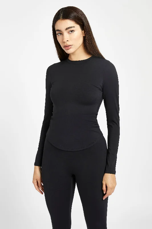 Sports top for beam exercises -Base Sculpting Long Sleeve Top - Black