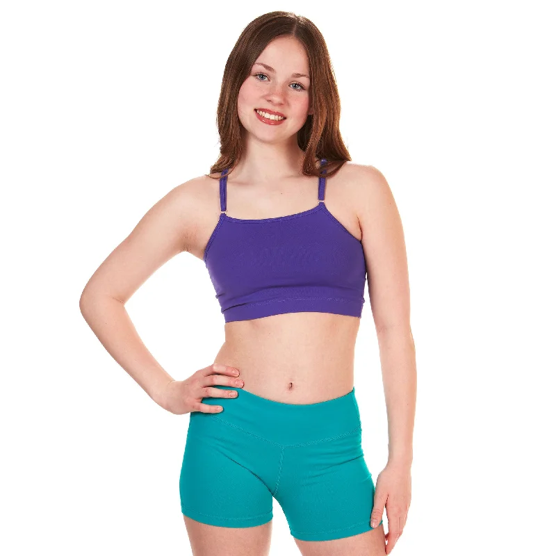 Sports top with quilted pattern -Criss Cross Crop Top - Purple