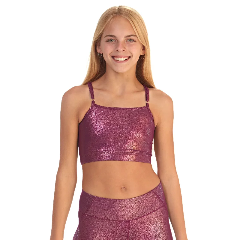 Sports top for rapid sprints -Criss Cross Crop Top - Wild Berry