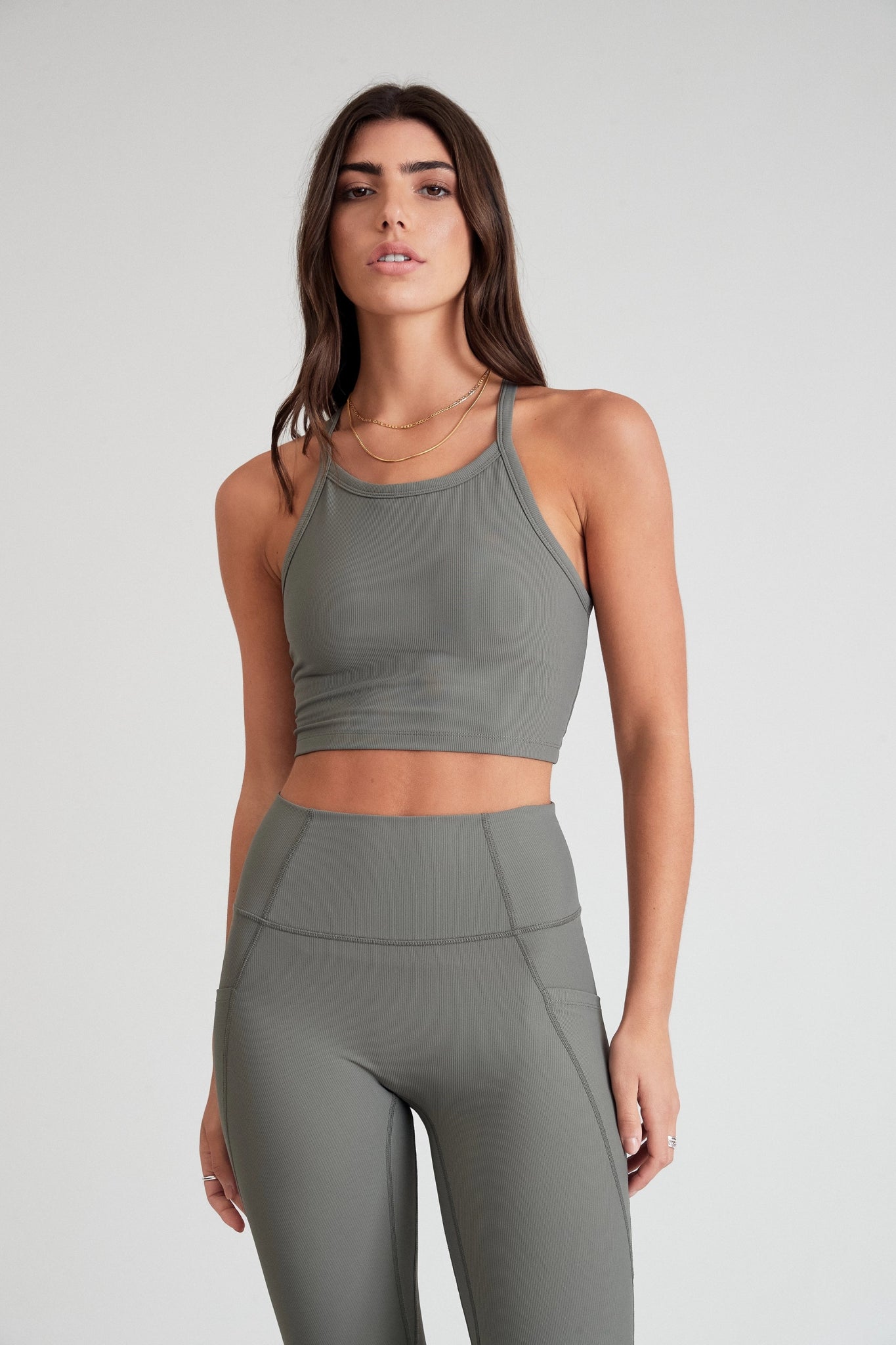 Sports top for steady sprints -EcoRib Strap Racer Crop