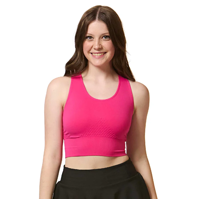 Sports top with wide neckline -Fearless Seamless Crop Top - Pink