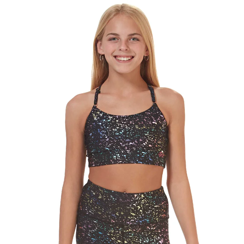 Sports top with kaleidoscope pattern -Headliner Crop Top