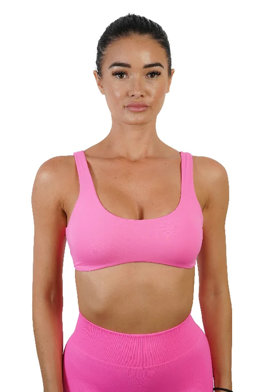 Sports top for burst sprints -LUXE CROP - NEON PINK