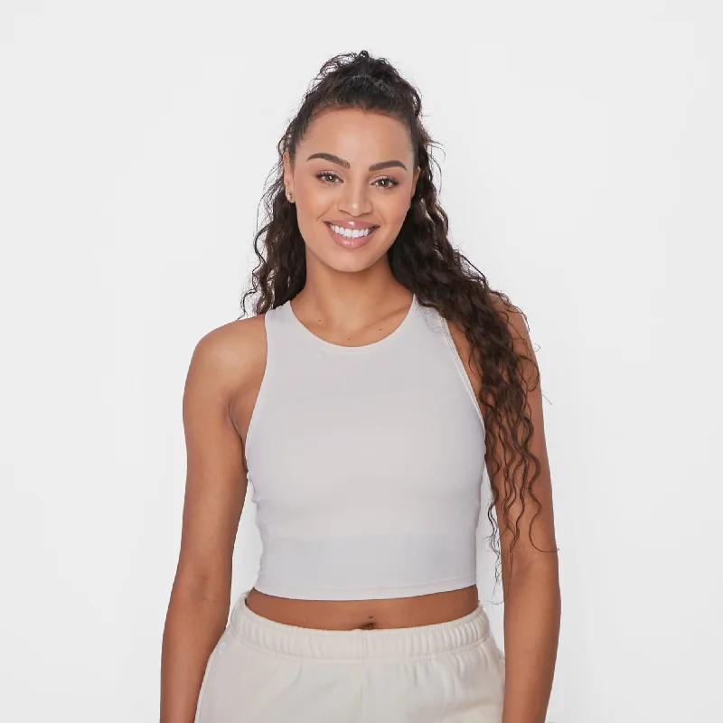 Sports top with knot neck -Malibu Crop Top - Jet Stream