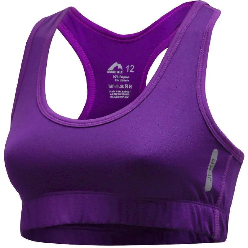 Sports top for vault practice -More Mile More-Tech Womens Running Crop Top - Purple