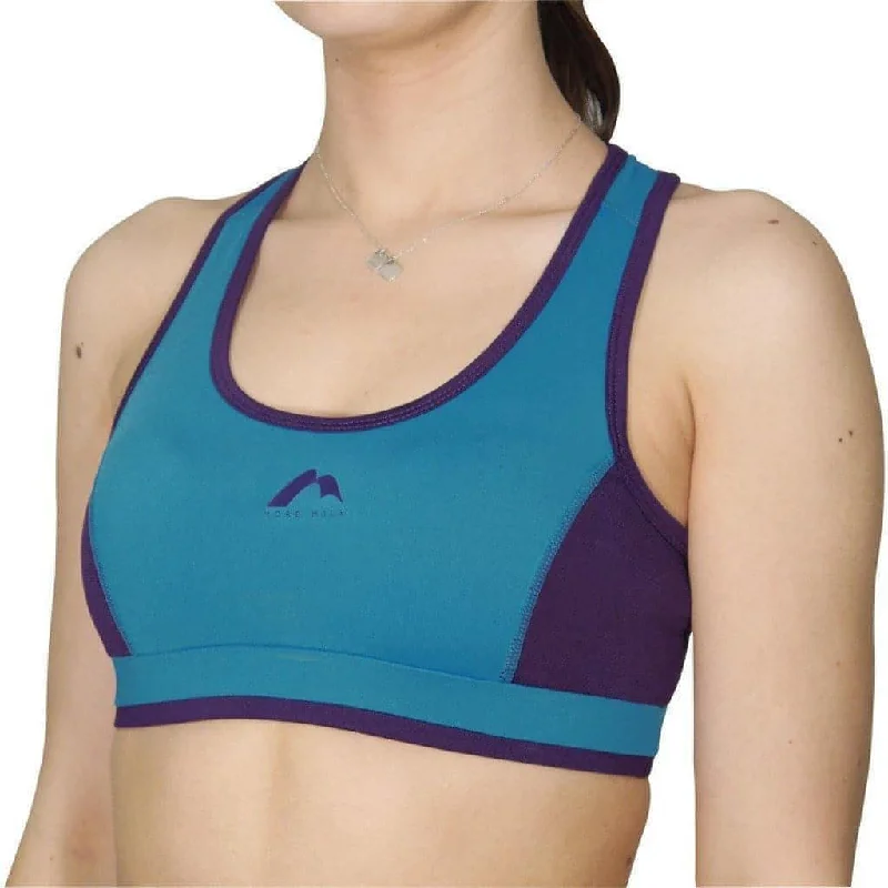 Sports top for aerial hoops -More Mile Prime Womens Running Crop Top - Blue