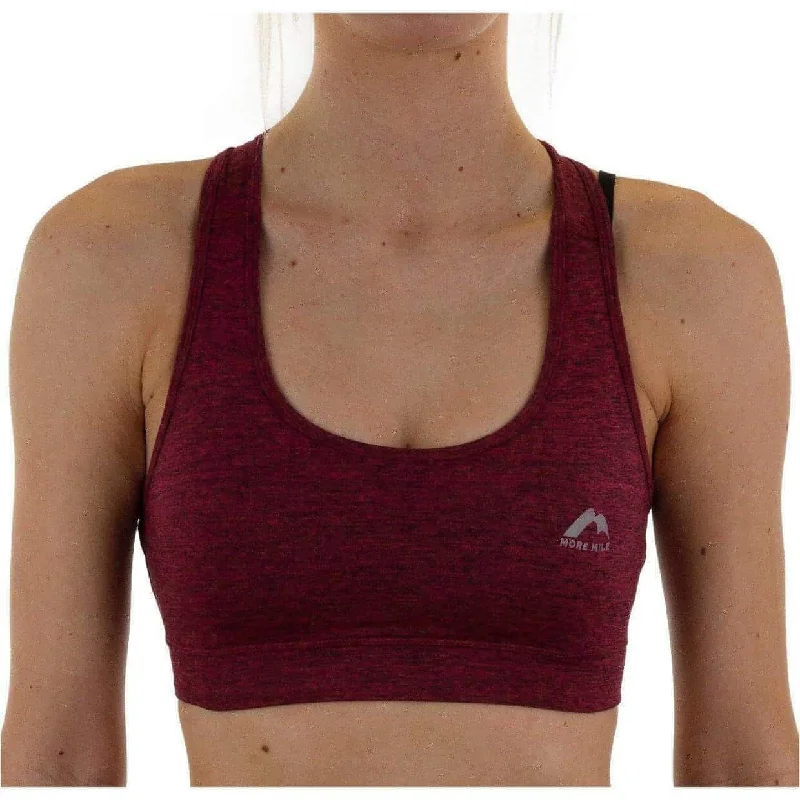 Sports top for muggy runs -More Mile Train To Run Womens Running Crop Top - Purple