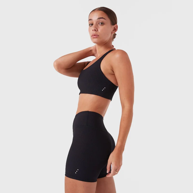 Sports top for misty jogs -REC GEN - Rib Racer Crop Black