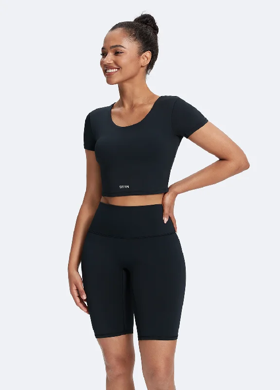 Sports top for relay races -Round Neck Crop Top