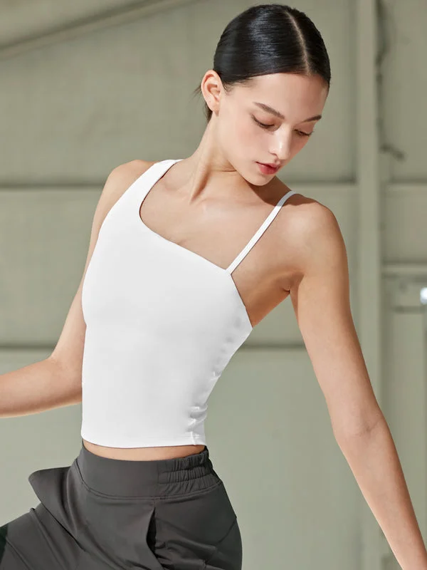 Sports top for ring routines -Unbalance Strap Crop Top