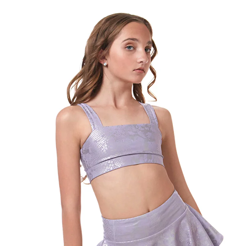 Sports top for bocce games -Vitality Bandeau Top - Lavender Snake