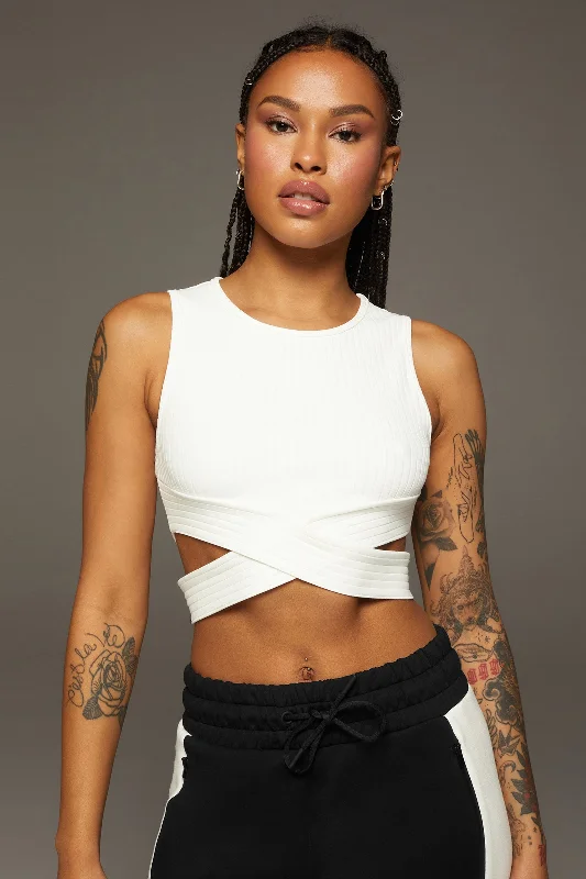 Sports top for bandy play -Apex Ribbed Crop Top