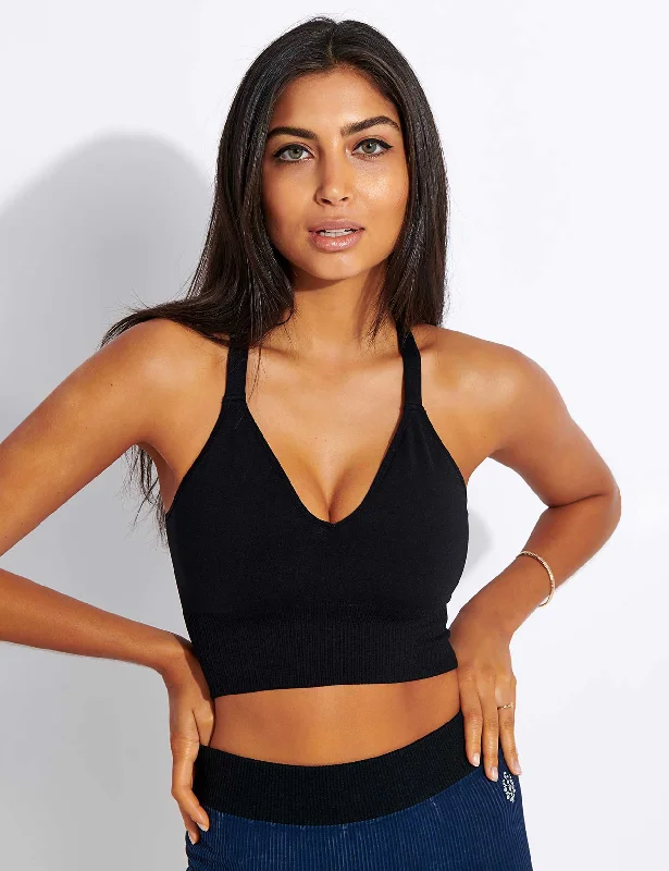 Sports top for wall climbing -Good Karma Crop - Onyx