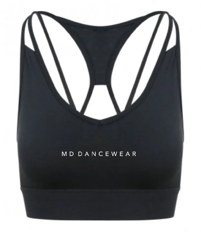 Sports top with light neckline -Ladies Cross Back Crop Top