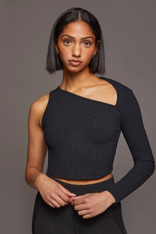 Sports top with vented shape -Tigress Long Sleeve Crop Top