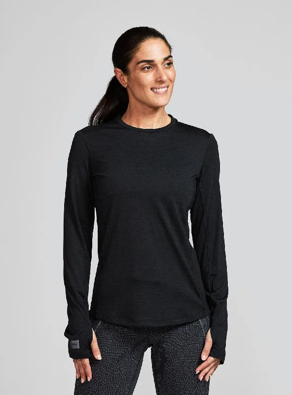 Sports top with curve shape -W's Repeat Merino Long Sleeve